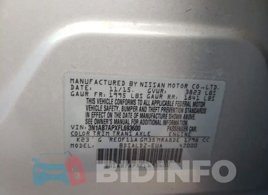3N1AB7APXFL693600 Photo# 12