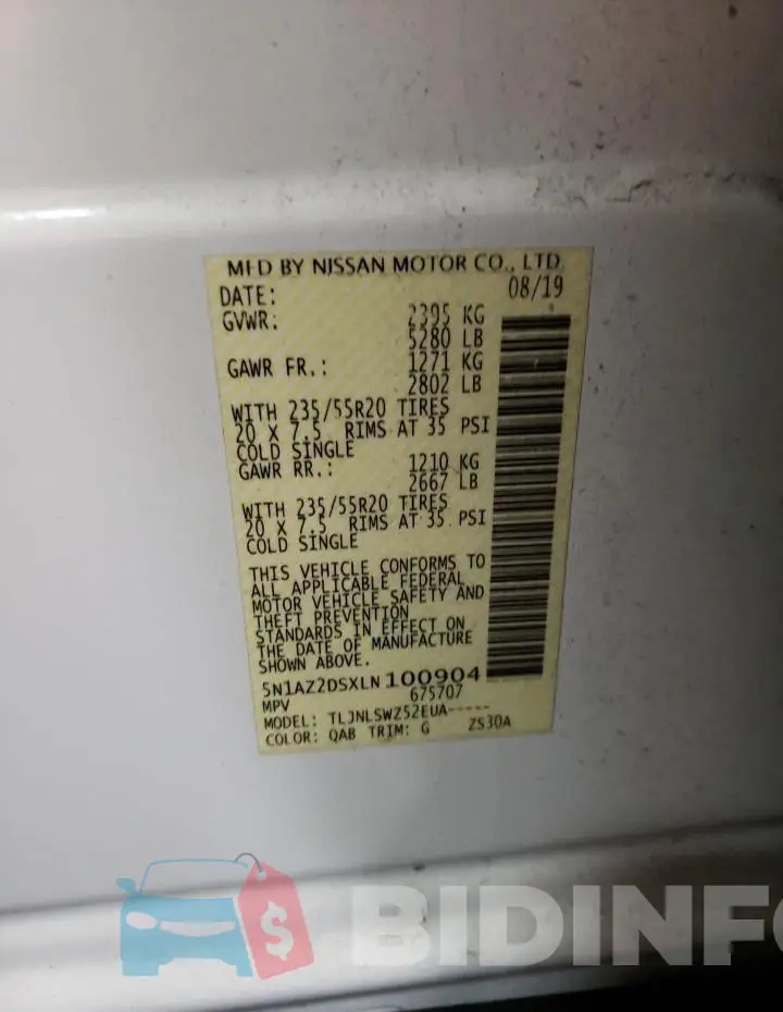 5N1AZ2DSXLN100904 Photo# 13