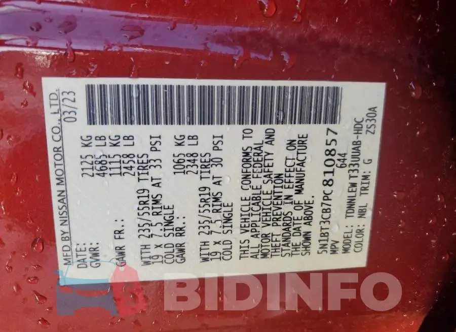 5N1BT3CB7PC810857 Photo# 12