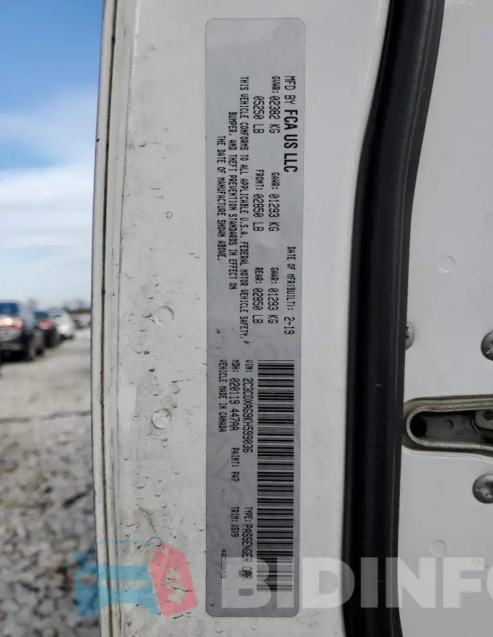 2C3CDXAG9KH599036 Photo# 12