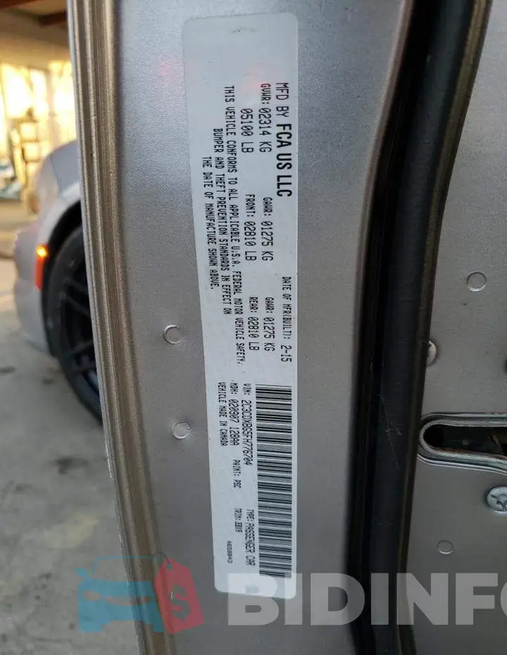 2C3CDXBG5FH776704 Photo# 12