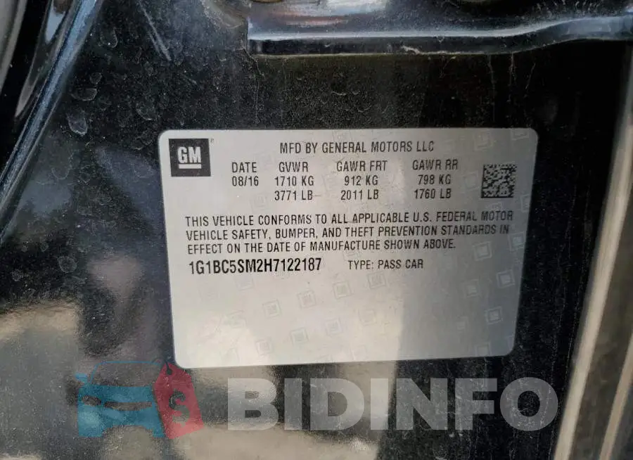 1G1BC5SM2H7122187 Photo# 12