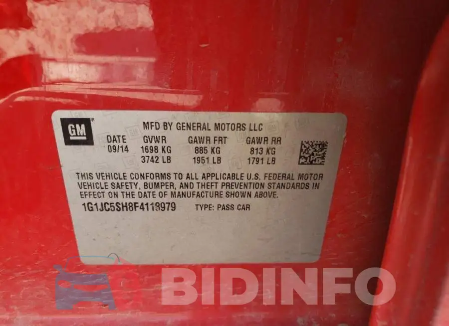 1G1JC5SH8F4118979 Photo# 12