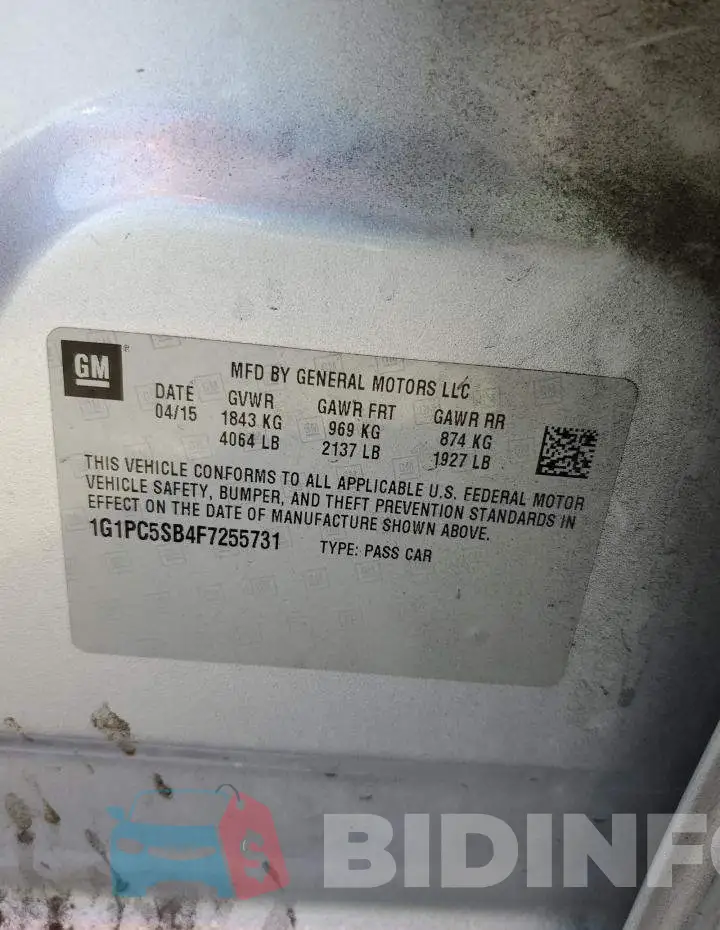 1G1PC5SB4F7255731 Photo# 12