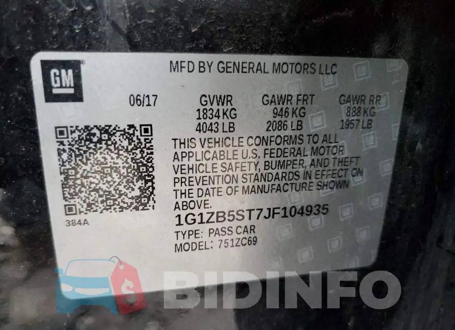 1G1ZB5ST7JF104935 Photo# 12