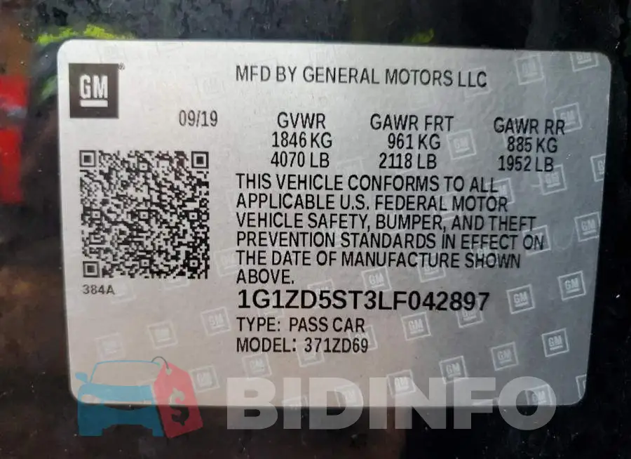 1G1ZD5ST3LF042897 Photo# 12