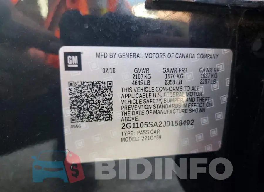 2G1105SA2J9158492 Photo# 12