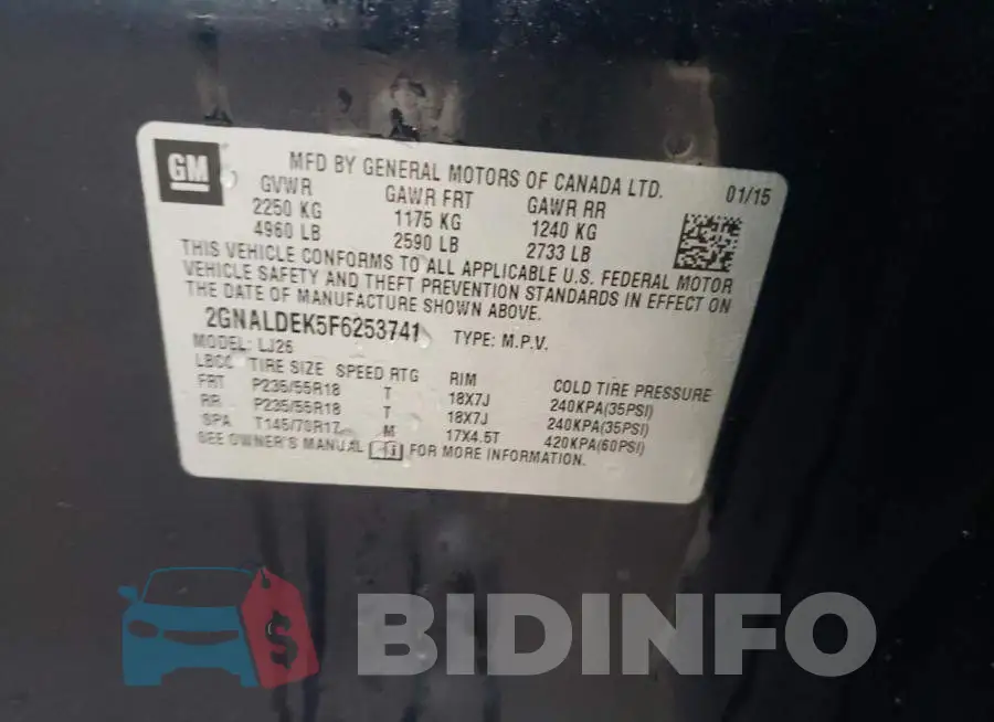 2GNALDEK5F6253741 Photo# 12