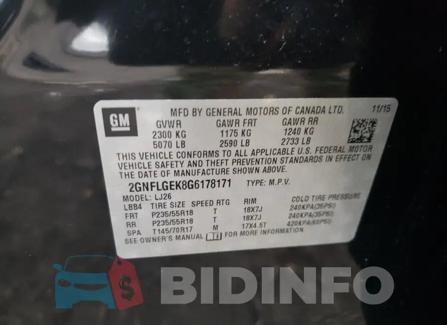 2GNFLGEK8G6178171 Photo# 12