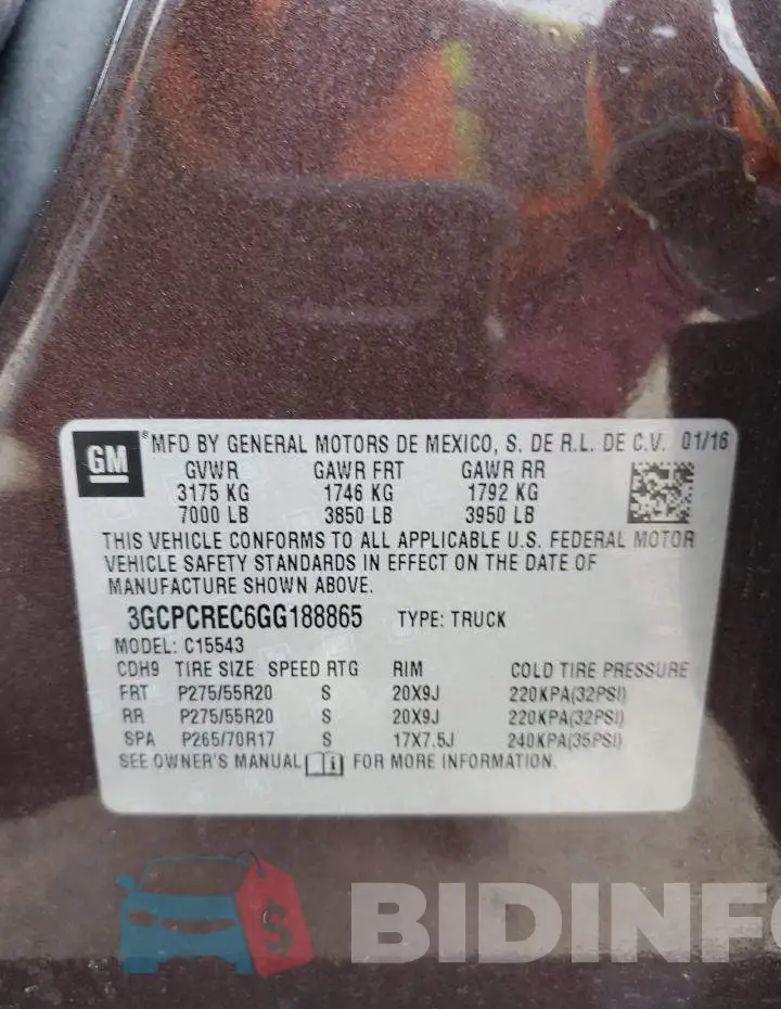 3GCPCREC6GG188865 Photo# 12