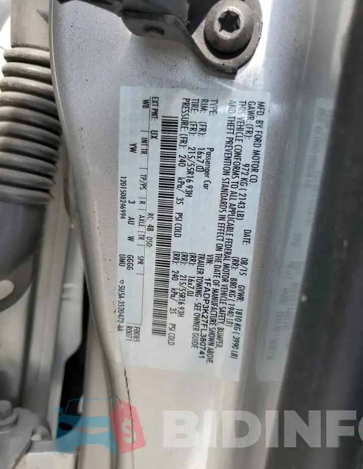 1FADP3K27FL380741 Photo# 12