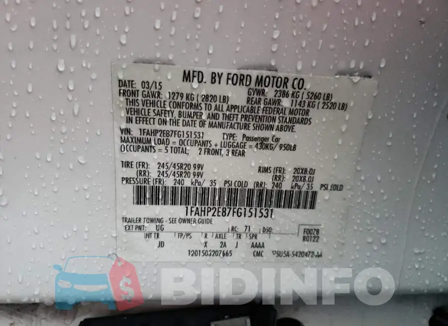 1FAHP2E87FG151531 Photo# 13