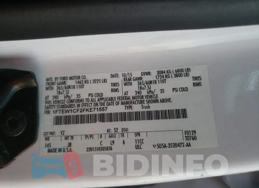 1FTEW1CF2FKE71557 Photo# 13
