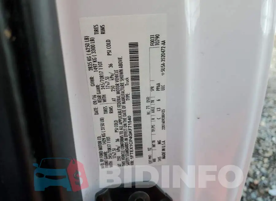 1FTEX1CP4GKF71540 Photo# 12