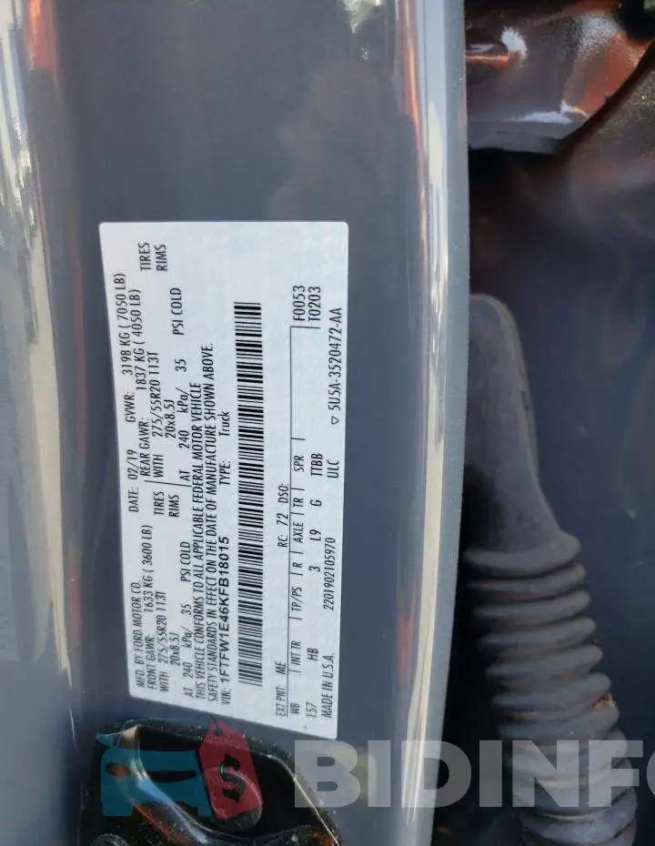 1FTFW1E46KFB18015 Photo# 12