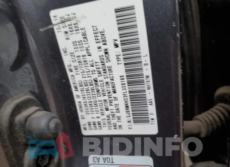 5J6RM4H33FL008189 Photo# 12
