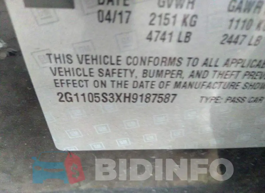 2G1105S3XH9187587 Photo# 9