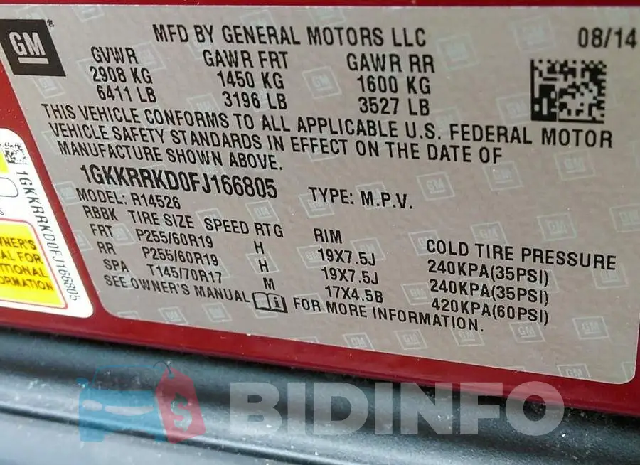 1GKKRRKD0FJ166805 Photo# 9