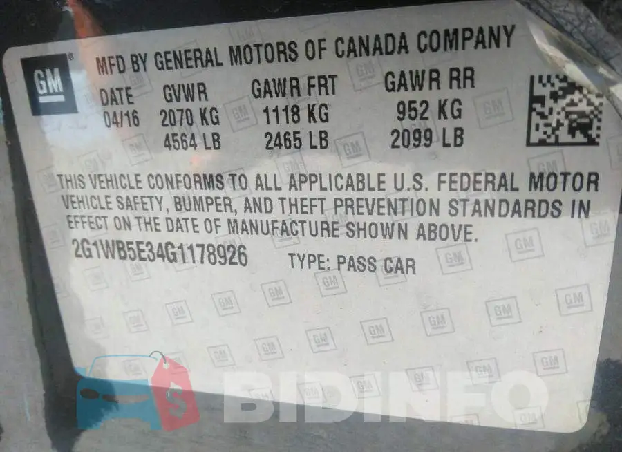2G1WB5E34G1178926 Photo# 9