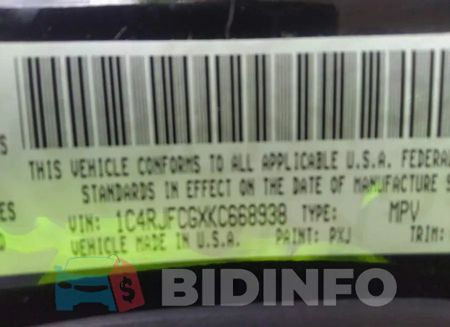 1C4RJFCGXKC668938 Photo# 9