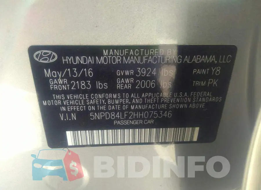 5NPD84LF2HH075346 Photo# 9