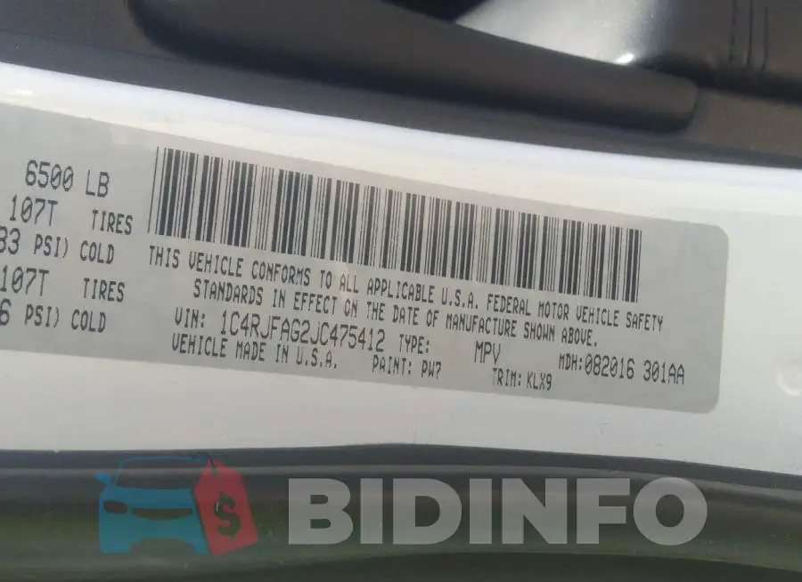 1C4RJFAG2JC475412 Photo# 9