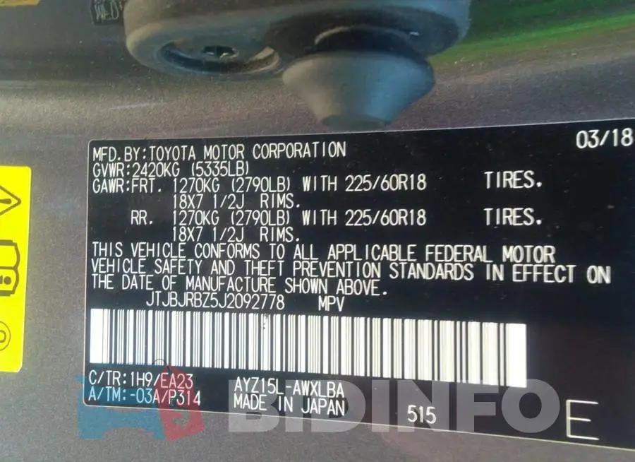 JTJBJRBZ5J2092778 Photo# 9