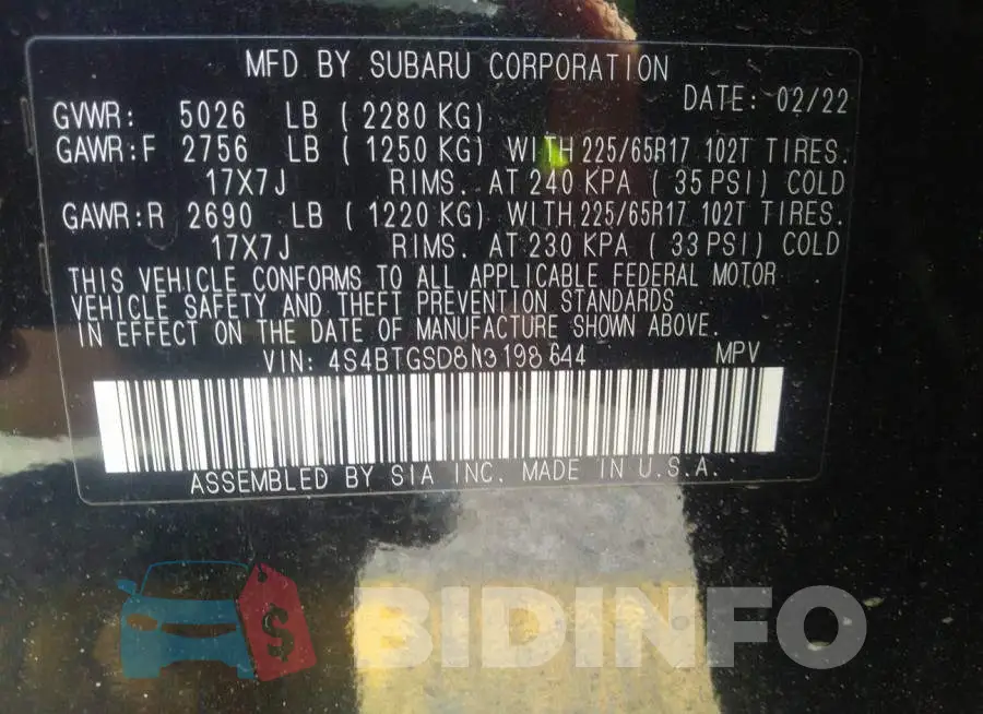 4S4BTGSD8N3198644 Photo# 9