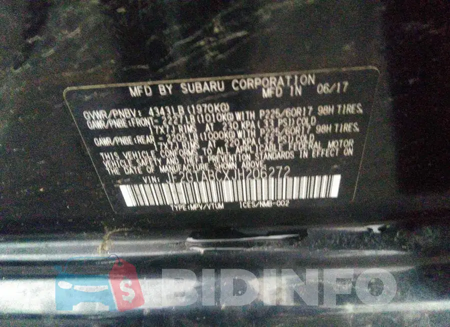 JF2GTABCXJH206272 Photo# 9