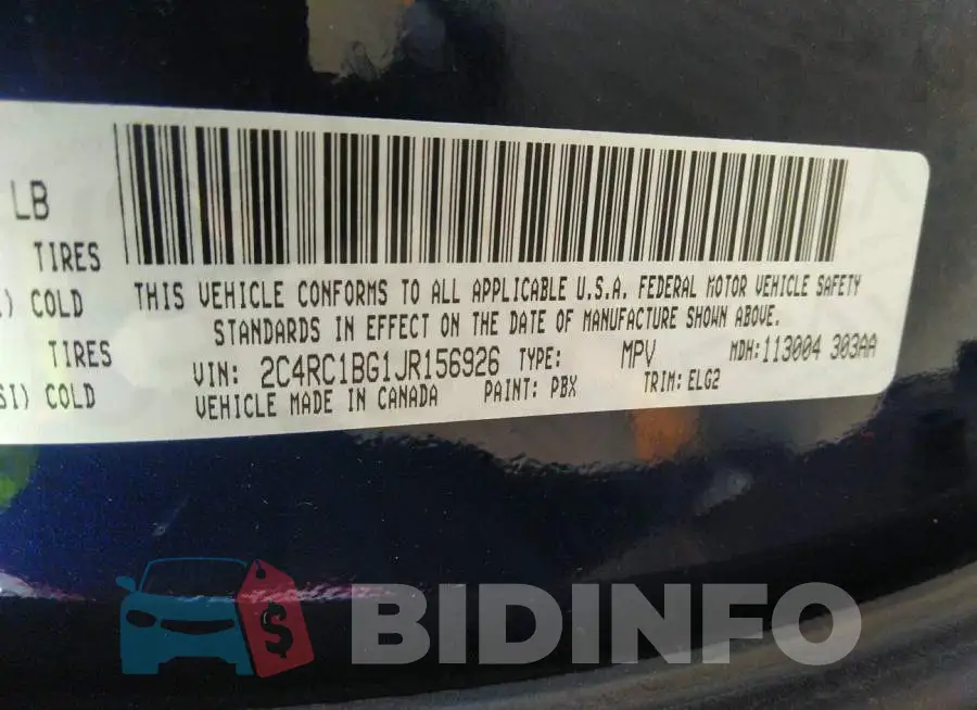 2C4RC1BG1JR156926 Photo# 9