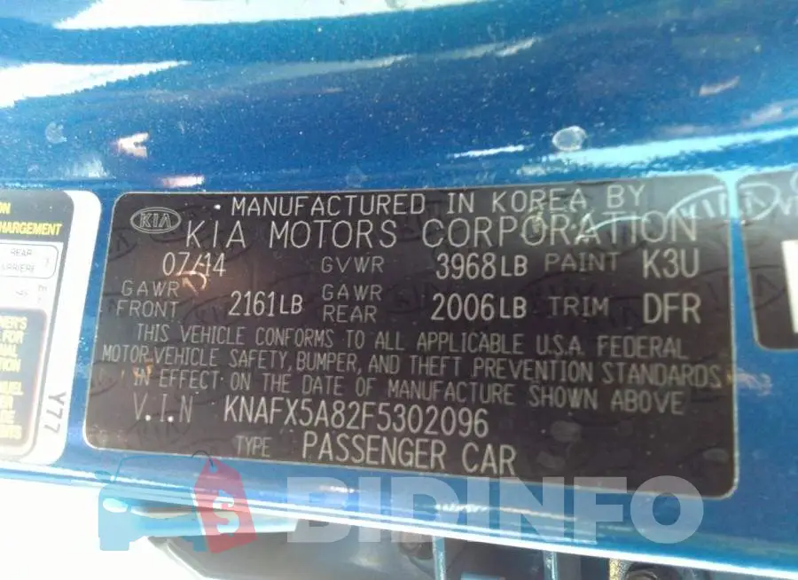 KNAFX5A82F5302096 Photo# 9