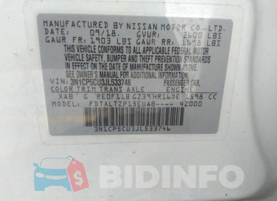 3N1CP5CU3JL533746 Photo# 9
