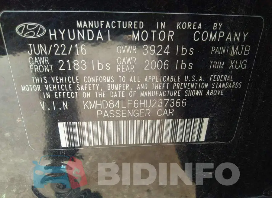KMHD84LF6HU237366 Photo# 9