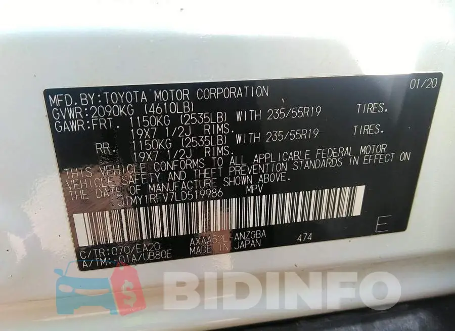 JTMY1RFV7LD519986 Photo# 9
