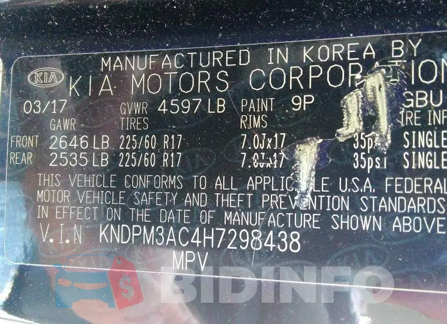KNDPM3AC4H7298438 Photo# 9
