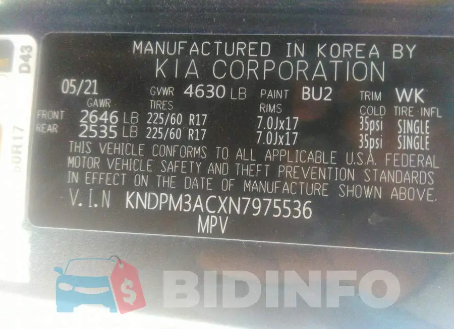 KNDPM3ACXN7975536 Photo# 9