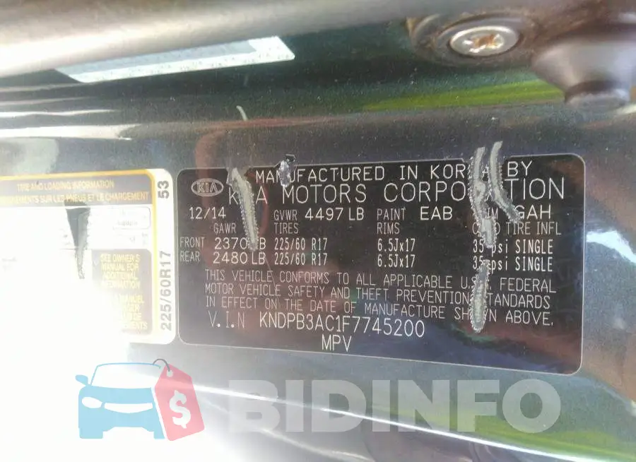 KNDPB3AC1F7745200 Photo# 9