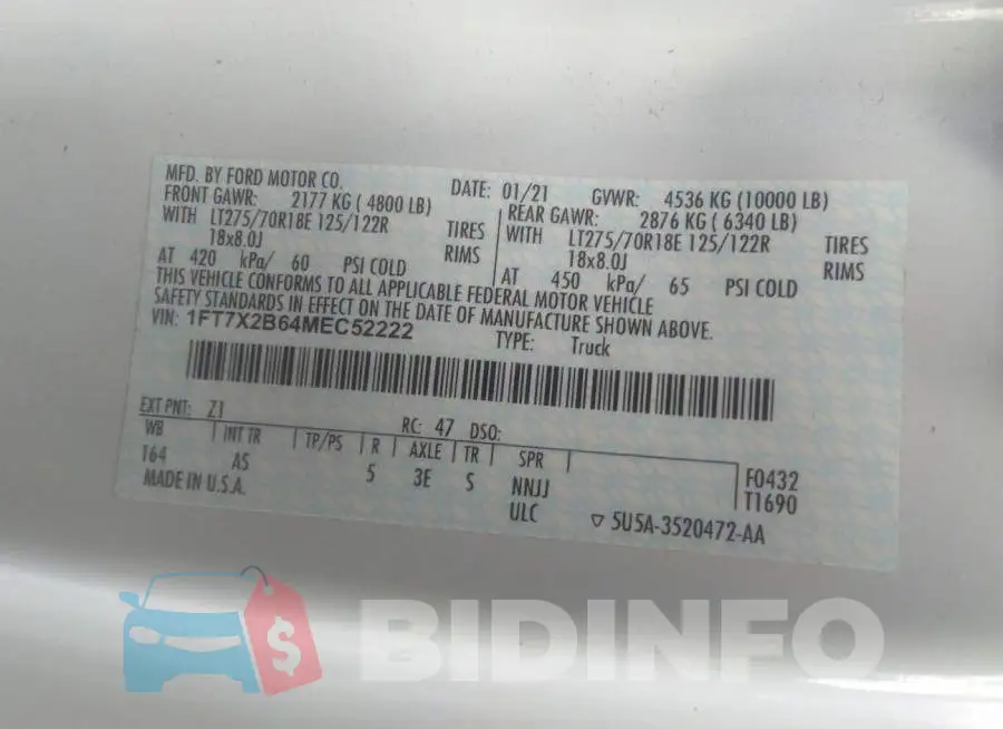 1FT7X2B64MEC52222 Photo# 9