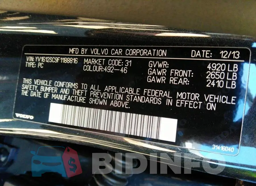YV1612SC9F1188816 Photo# 9