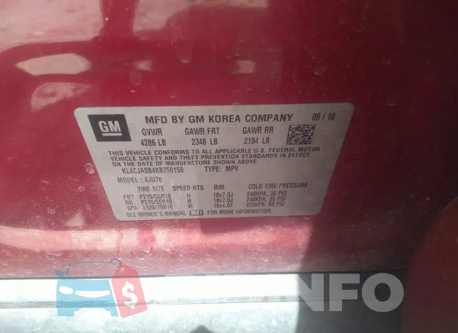 KL4CJASB4KB750159 Photo# 9