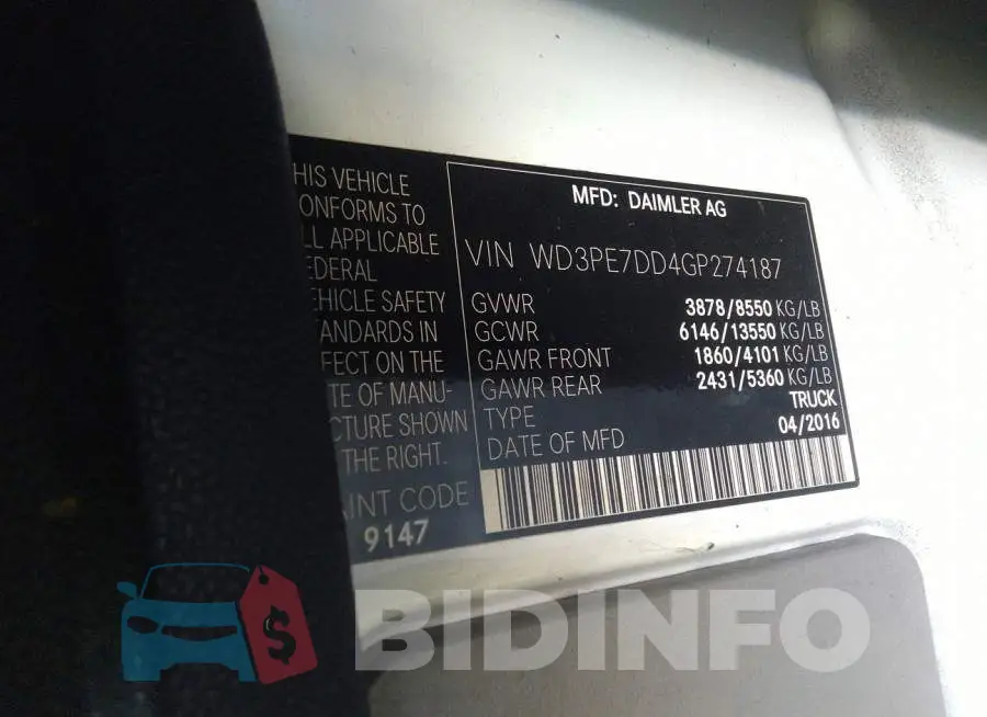 WD3PE7DD4GP274187 Photo# 9
