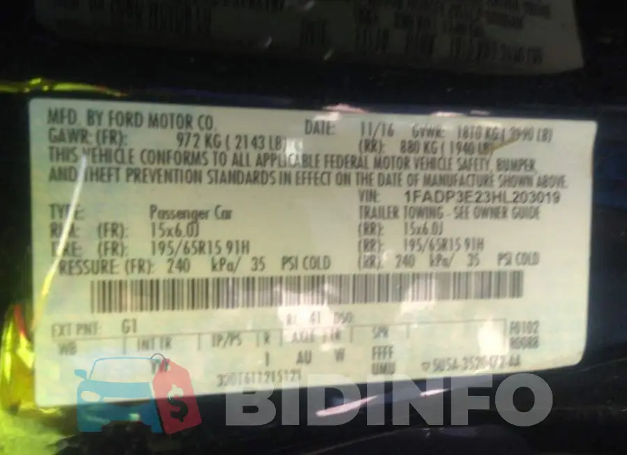 1FADP3E23HL203019 Photo# 9
