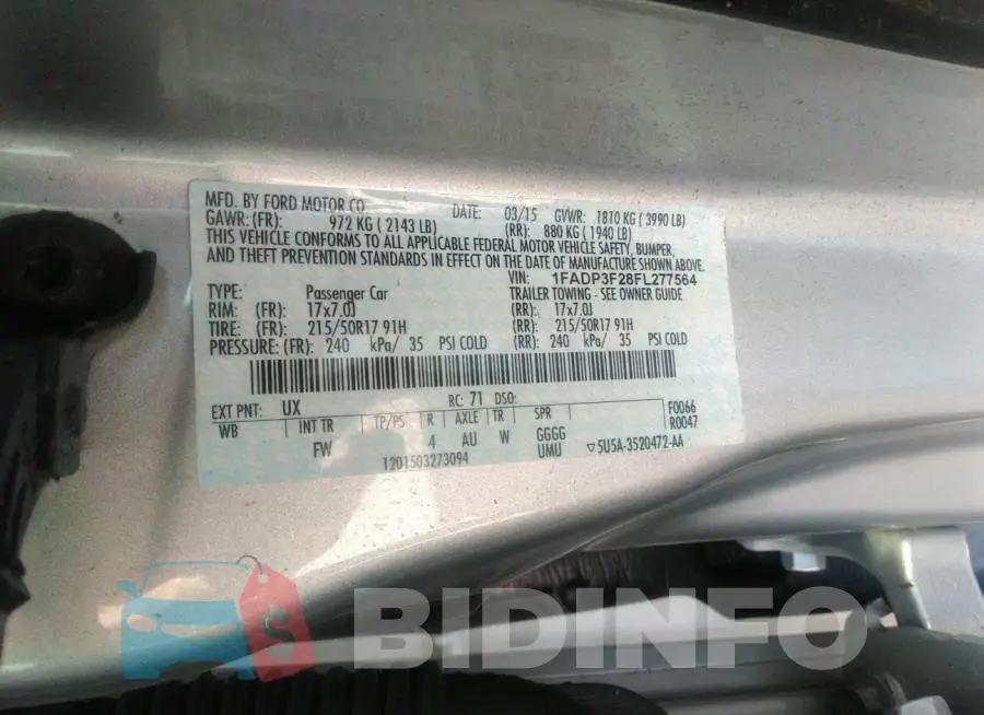 1FADP3F28FL277564 Photo# 9