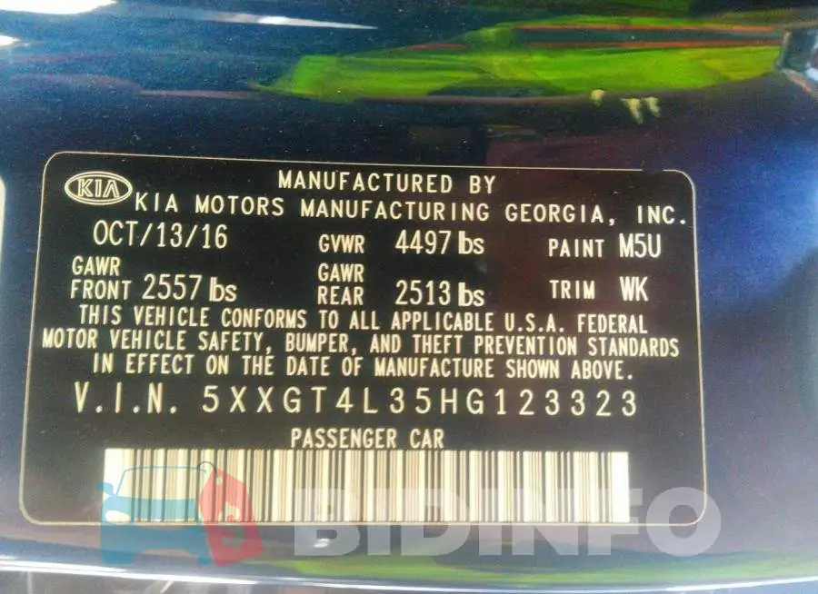 5XXGT4L35HG123323 Photo# 9