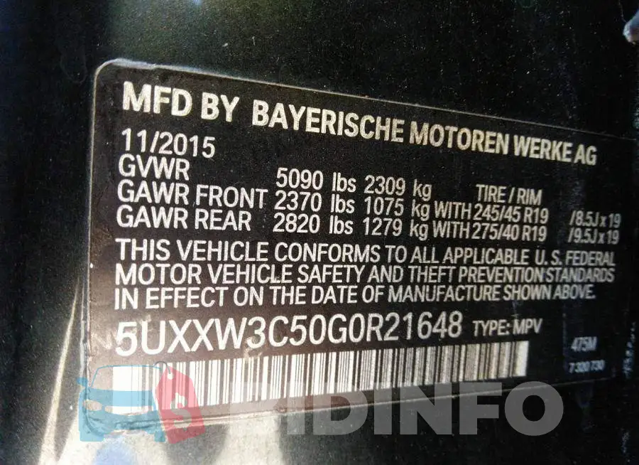 5UXXW3C50G0R21648 Photo# 9