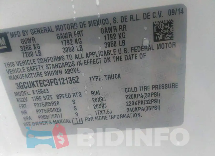 3GCUKTEC3FG121352 Photo# 9