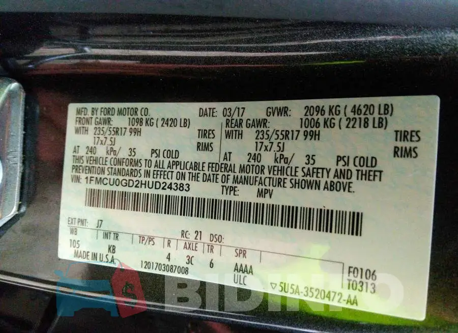 1FMCU0GD2HUD24383 Photo# 9