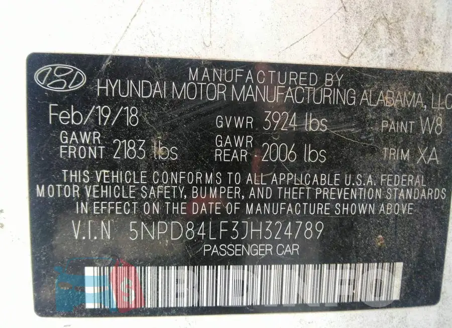 5NPD84LF3JH324789 Photo# 9