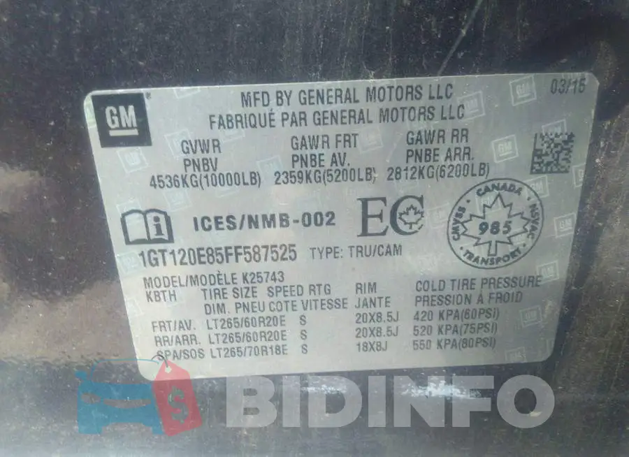 1GT120E85FF587525 Photo# 9