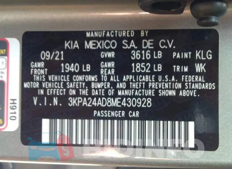 3KPA24AD8ME430928 Photo# 9